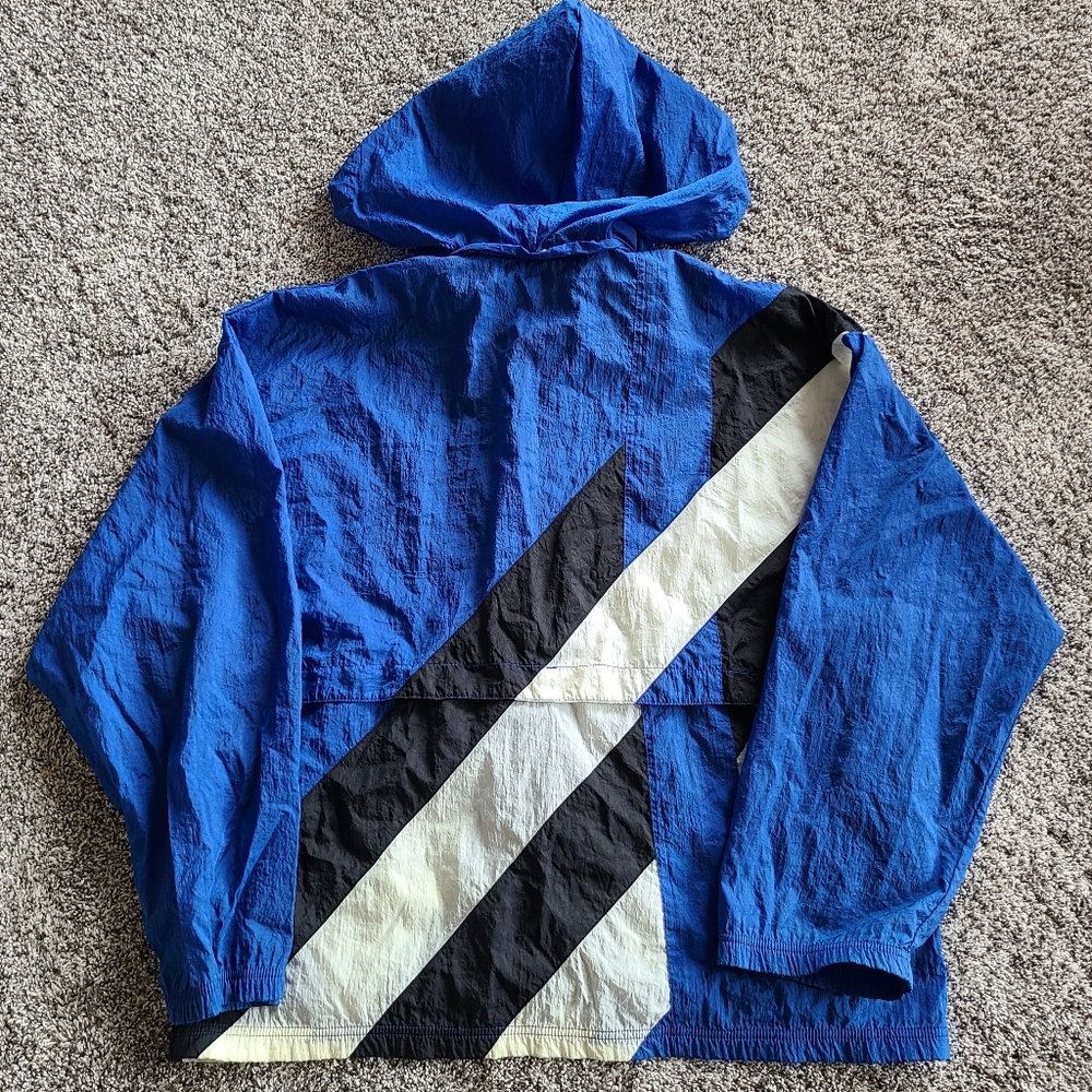 Reebok Blue Black White Windbreaker Jacket - Picture 4 of 13